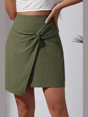 WOMEN FRONT TIED SHORT LENGTH MINI SKIRT Flexible shape Low Rise Fit