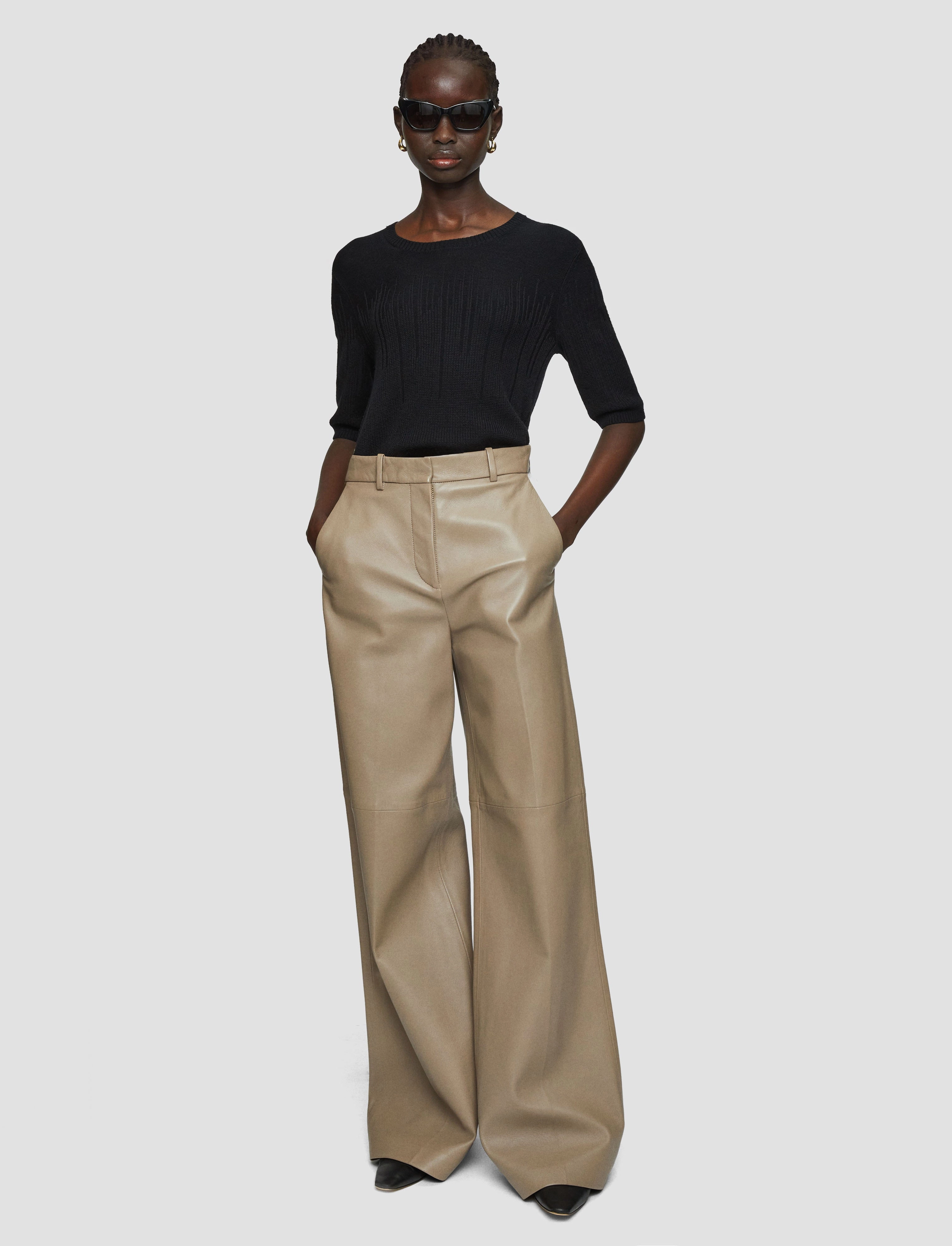 Gradient Stitch Round Neck Top HighDensity Knit