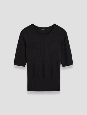 Gradient Stitch Round Neck Top Daily Piece Everyday Pair