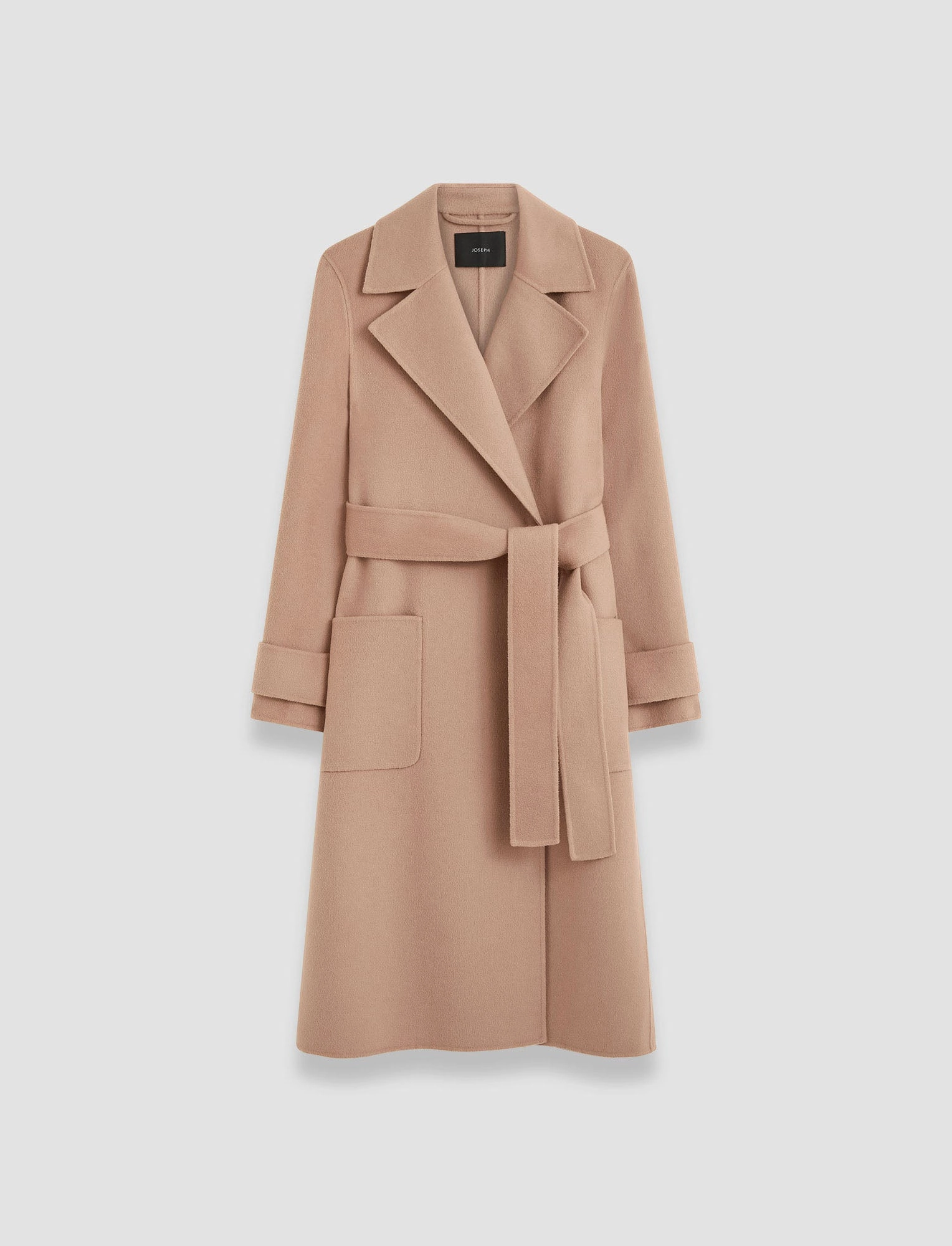 Arline Double Face Cashmere Coat Down Stuffed Magnetic Closure Option
