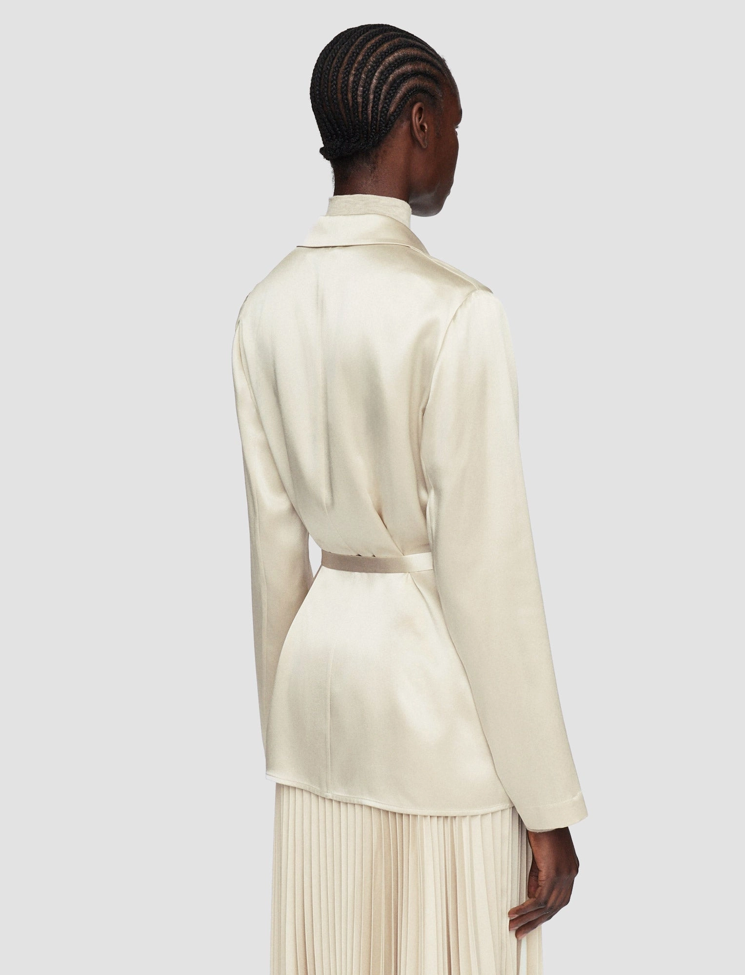 Joubert Silk Satin Jacket Flexible Shoulder Seams