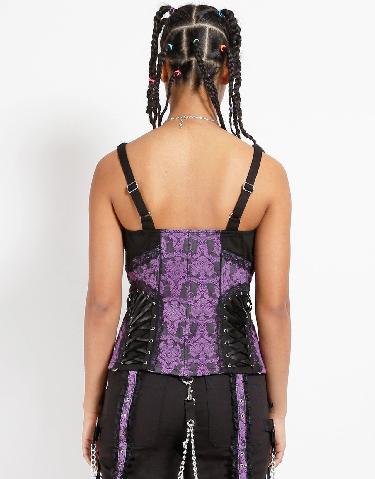 ENCHANTED CORSET PURPLE FlexibleCollarStructure Elasticized Waistband