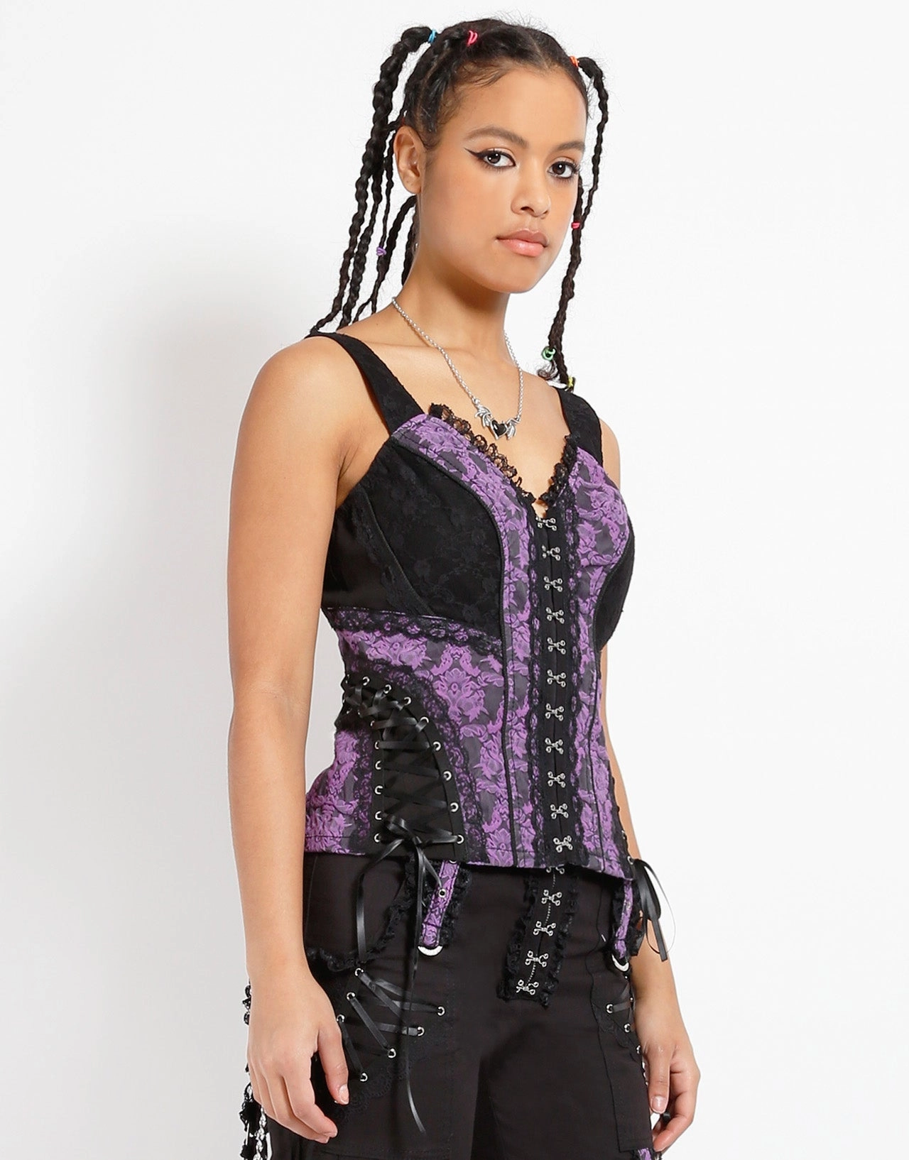 ENCHANTED CORSET PURPLE Vintage Pullover Basic Sweatshirt