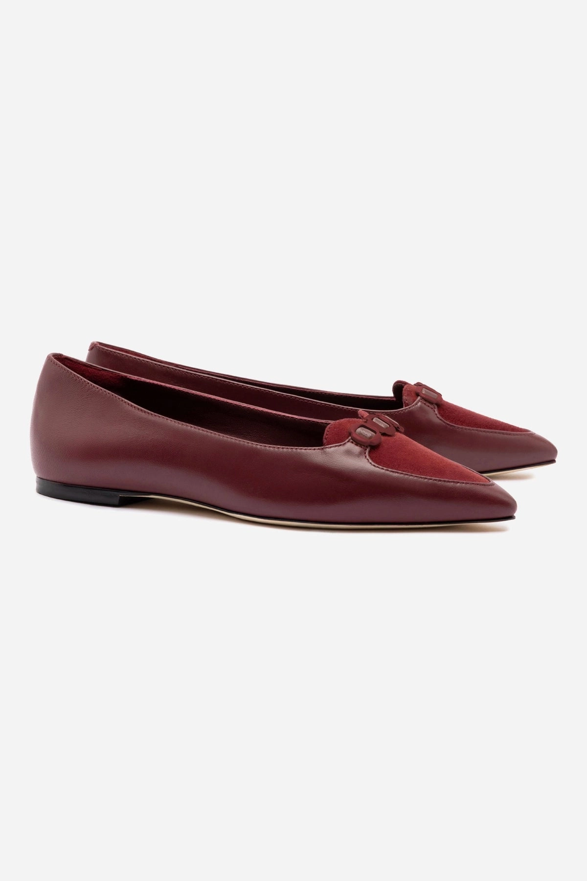 Audrey Flat In Burgundy Leather Timeless Design