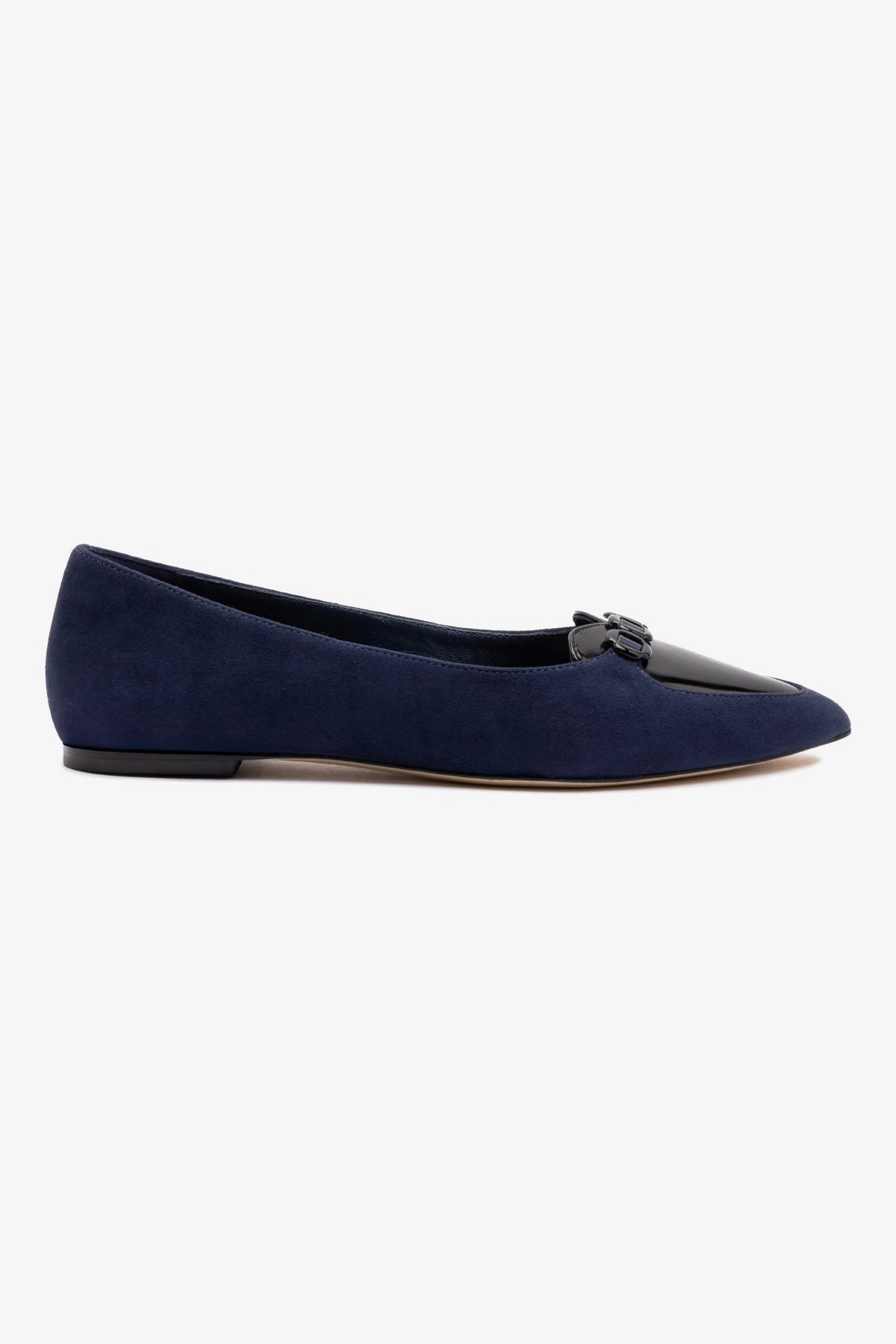 Audrey Flat In Navy Suede Forest Air