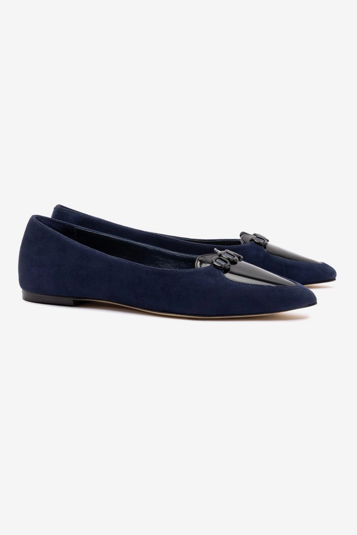Comfortable Cushioning Audrey Flat In Navy Suede