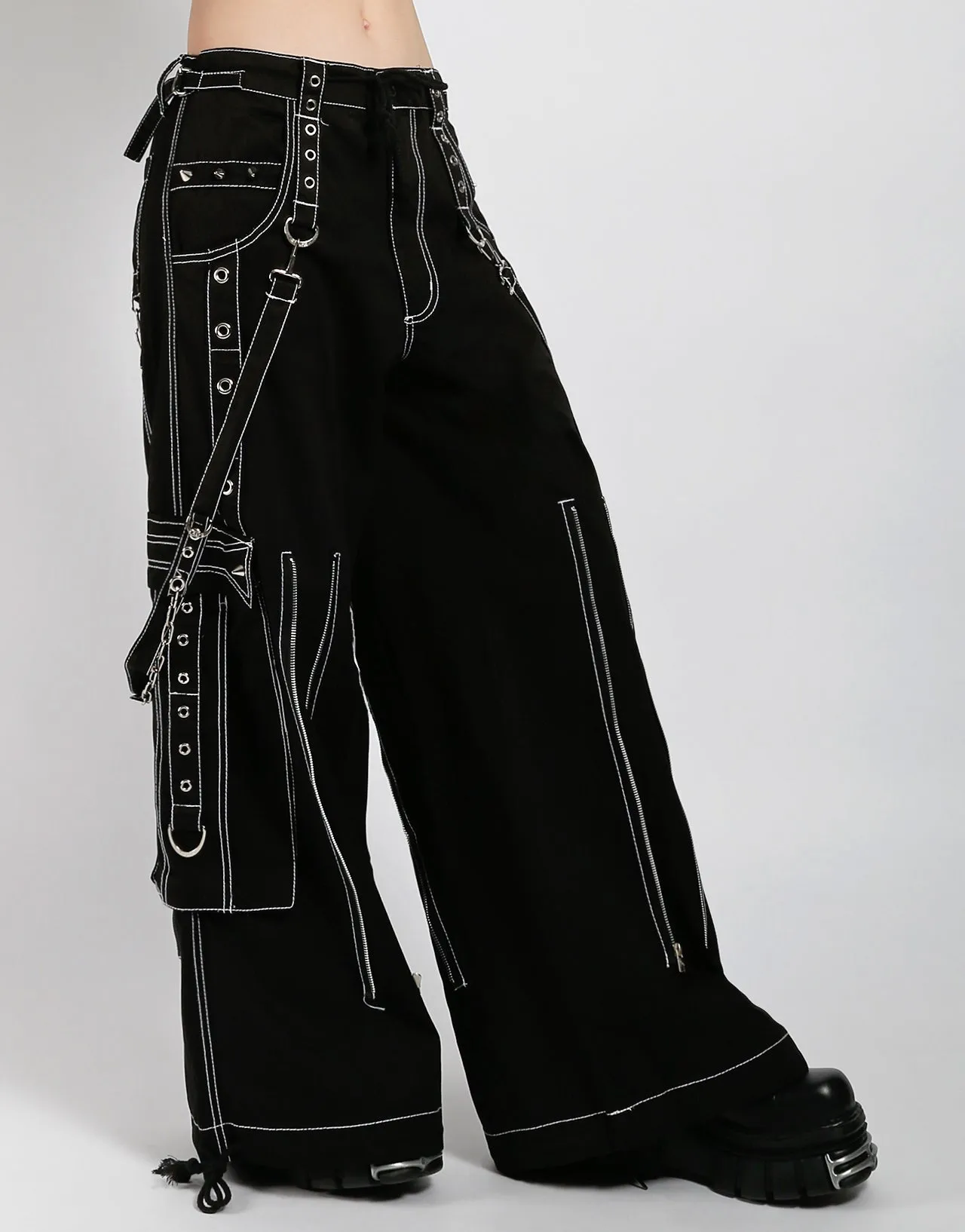 Air Flow Anti Pilling BACK UP SKULL PANT WHITE SKULL