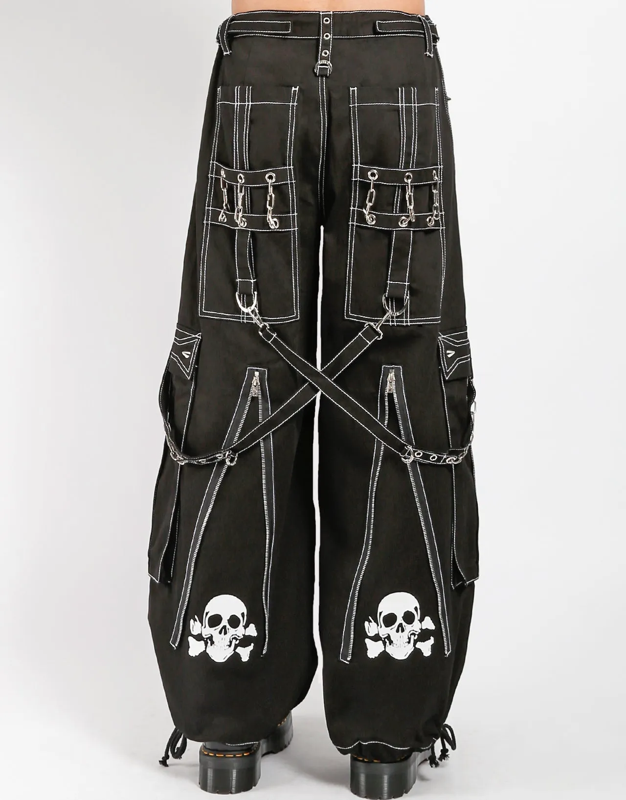 BACK UP SKULL PANT WHITE SKULL Daily Motion Anti Static Fabric