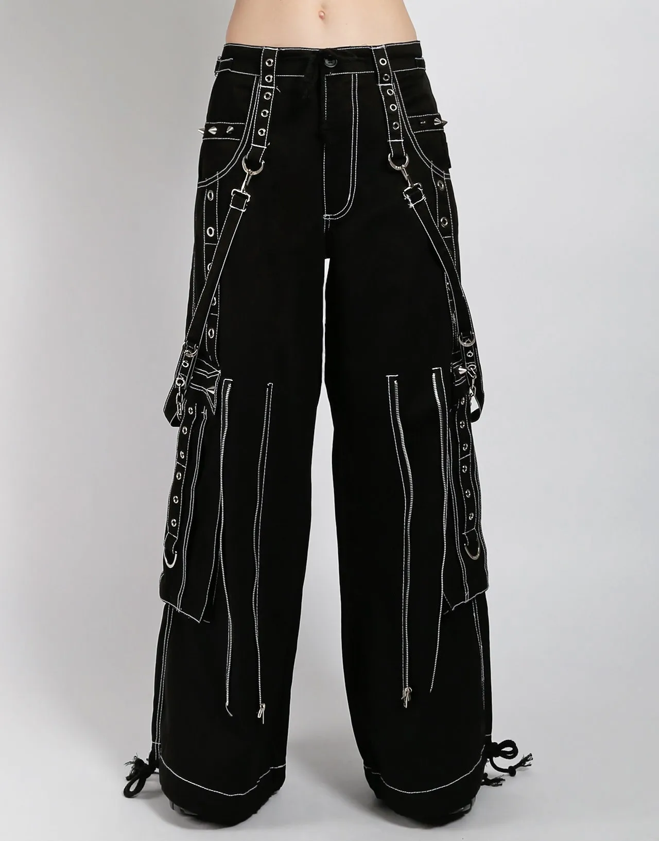 Flexible Movement Belt loops BACK UP SKULL PANT WHITE SKULL