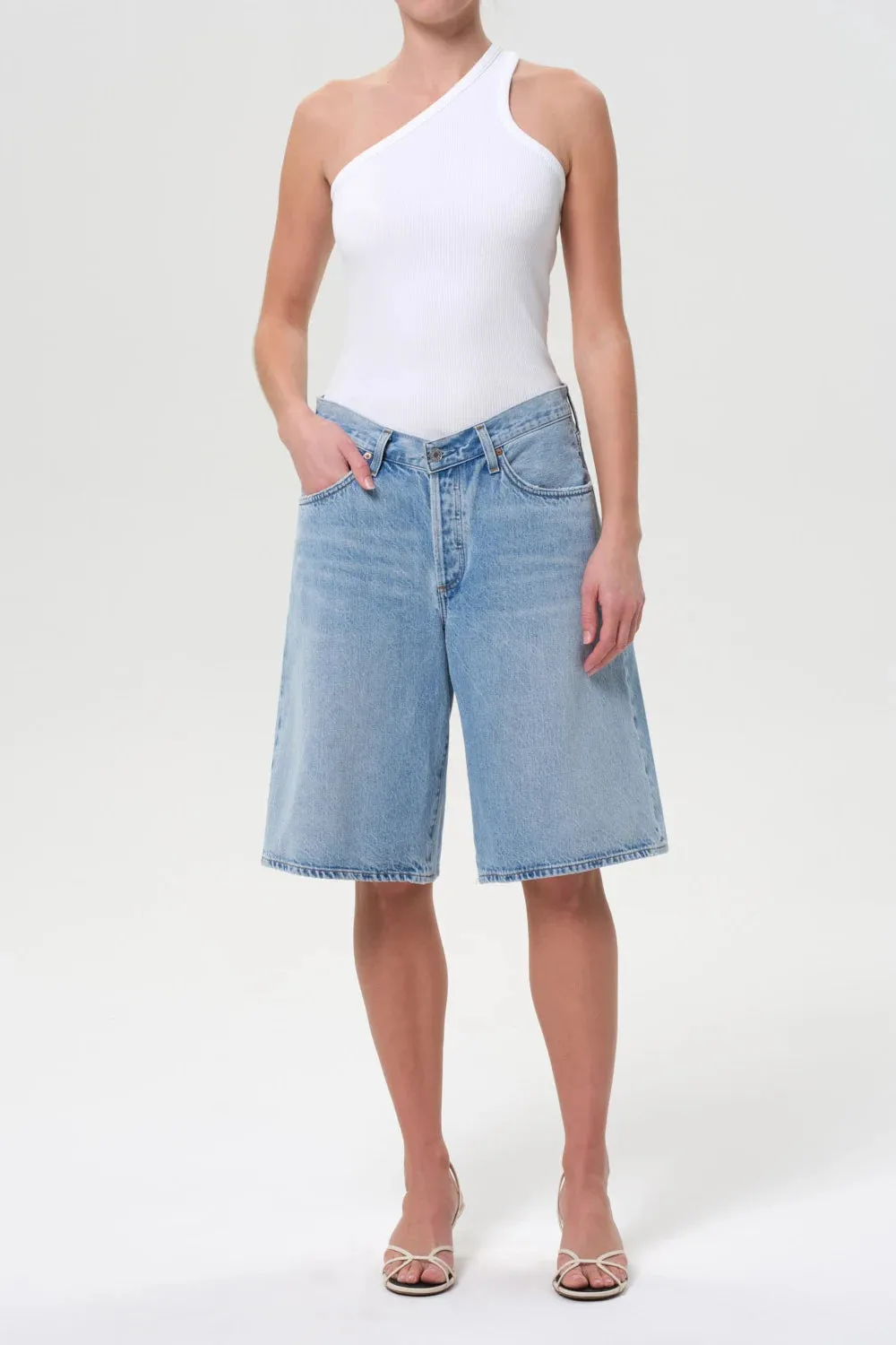 Baggy V-Short Bootcut style Denim shorts