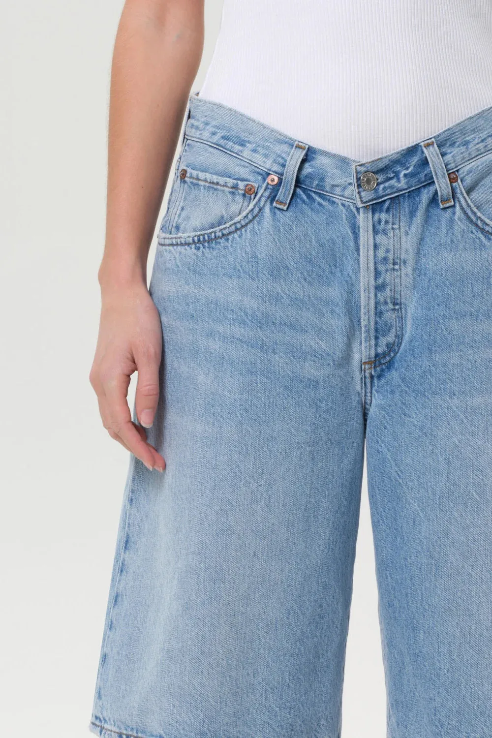 Holiday Wear denim material Baggy V-Short