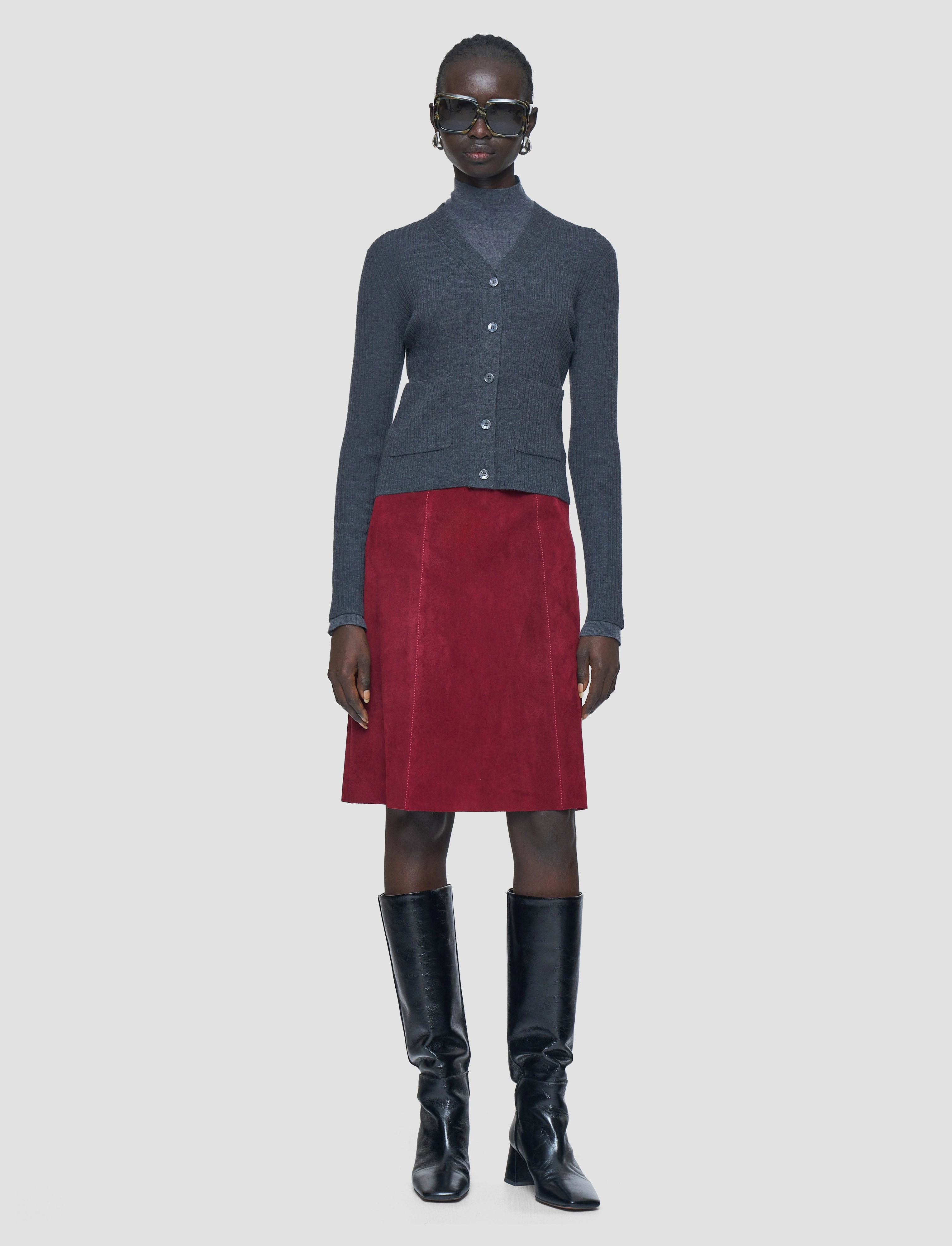 Merino Rib Knit Cardigan Cold Ready