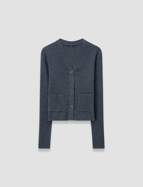 Merino Rib Knit Cardigan Versatile Comforted
