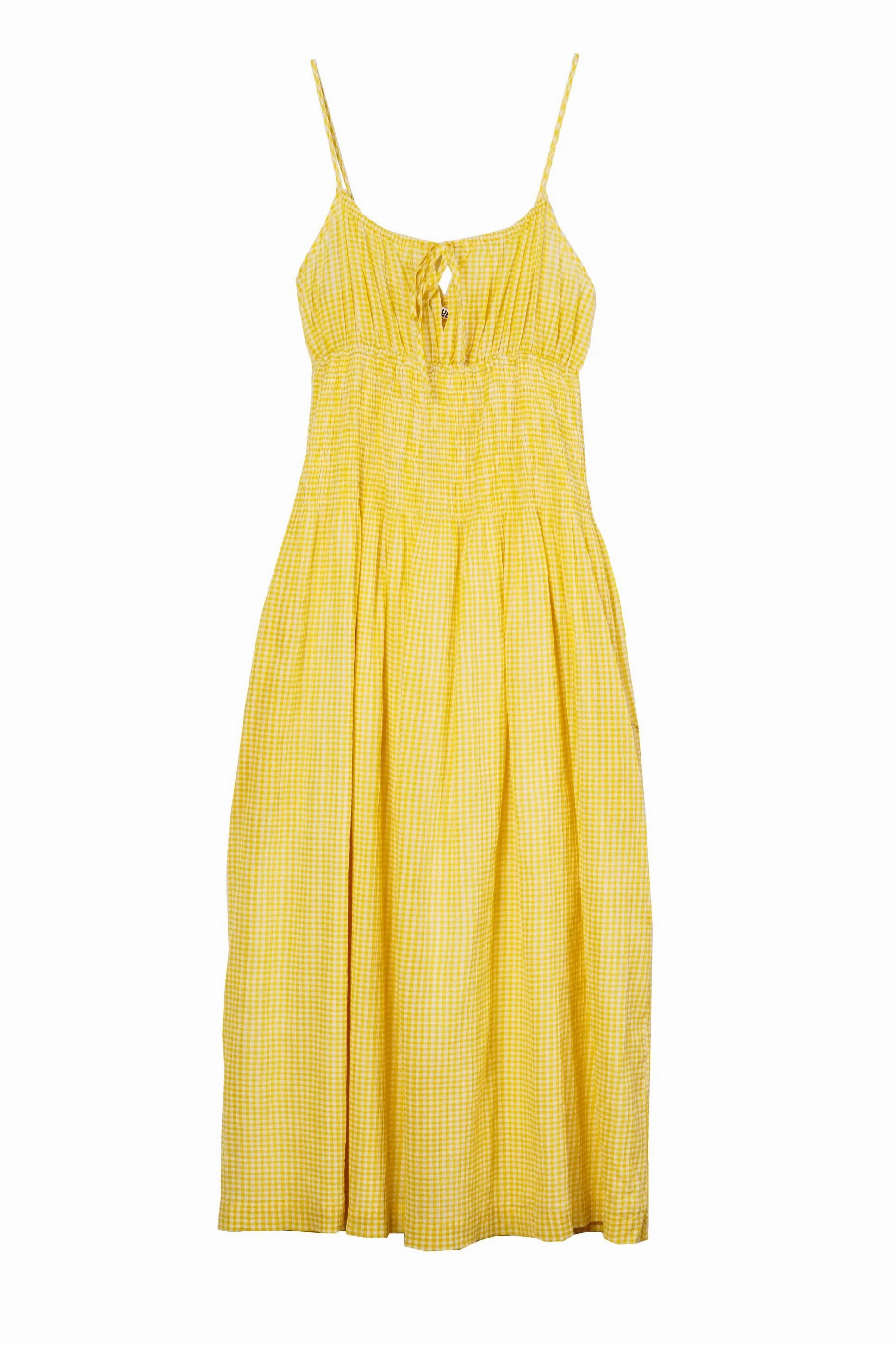 Warranty-Included Inner lining Barbara Gingham Cotton Dress