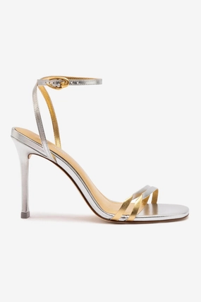 Vesper Sandal In Silver Metallic Leather Sweat Free