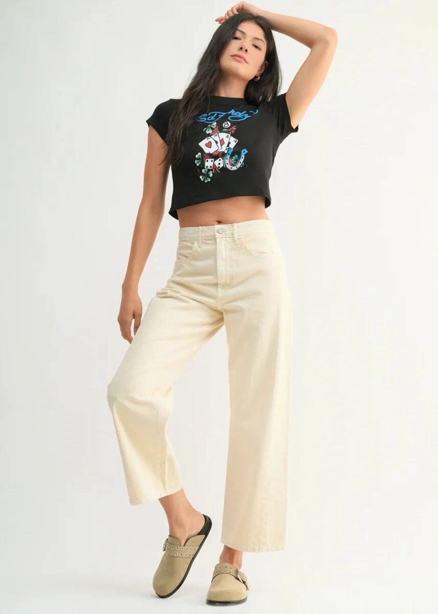 Easy Movement Fashionable Look Barrel Jean Twist - Cloud