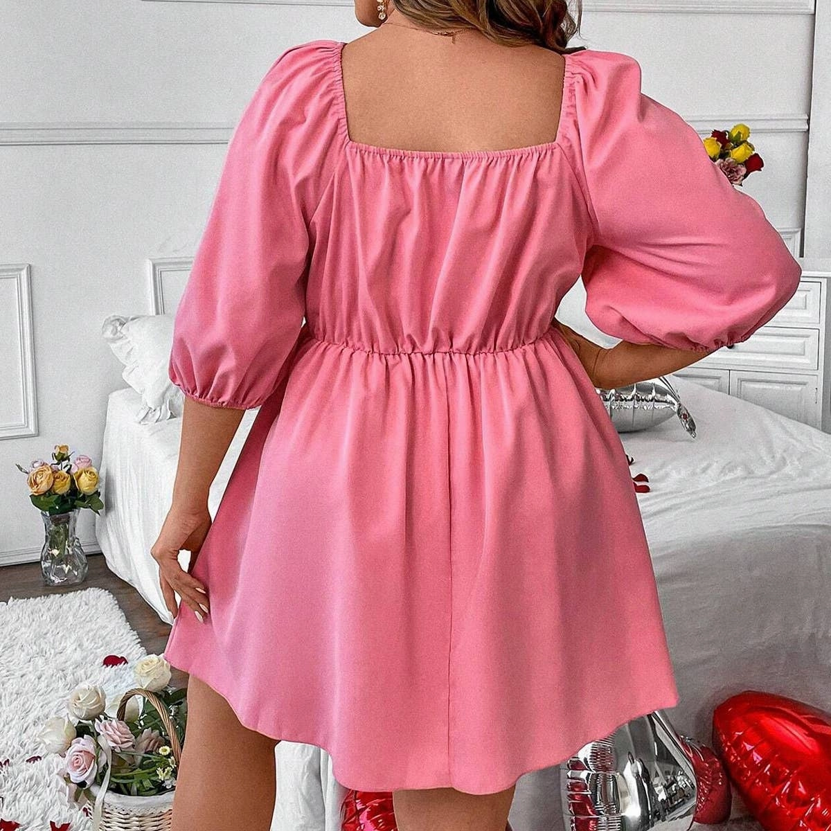 Vibrant Aesthetic Playful and flirty dress BUBBLE SLEEVE A-LINE CASUAL MINI DRESS_CWDSD3332