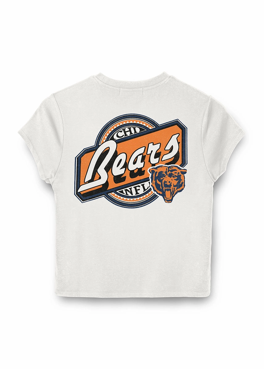 Bears Cheers Baby Tee - Vintage White MinimalistCut Formal Blouse