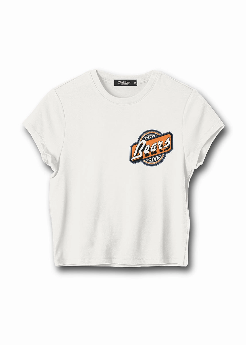 MinimalistCut Ribbed Trims Bears Cheers Baby Tee - Vintage White