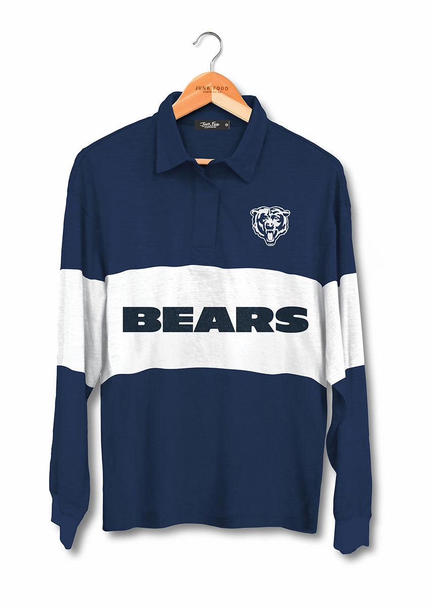 Bears Rugby Long Sleeve Tee - True Navy Adjustable Hemline NonRestrictive Fit
