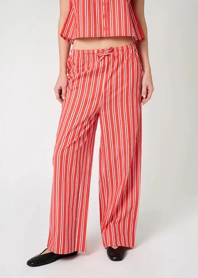 Betty Stripe Tie-Waist Pant - Vibrant Red Multi Universal Fit System breathable panels