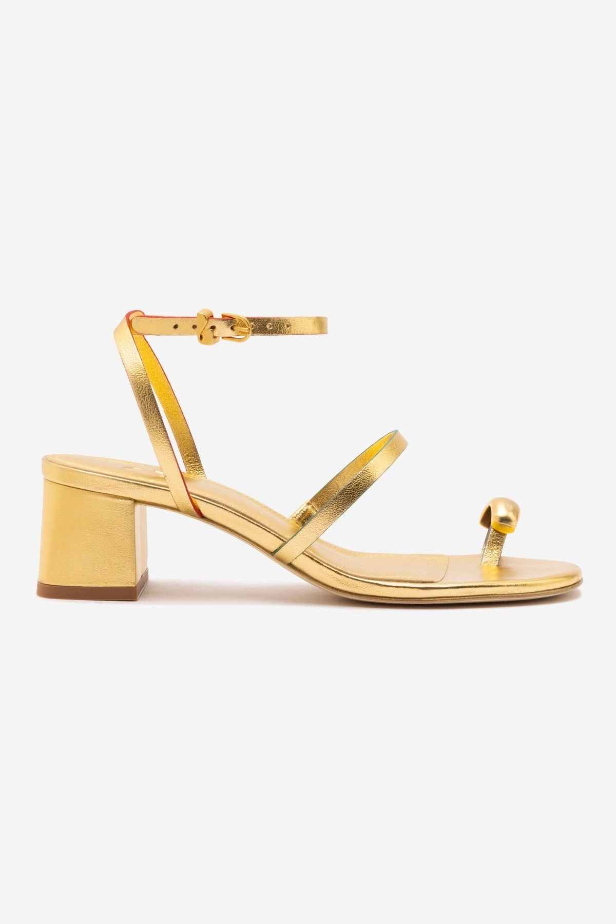 Daily Relax Biarritz Block In Gold Metallic Leather