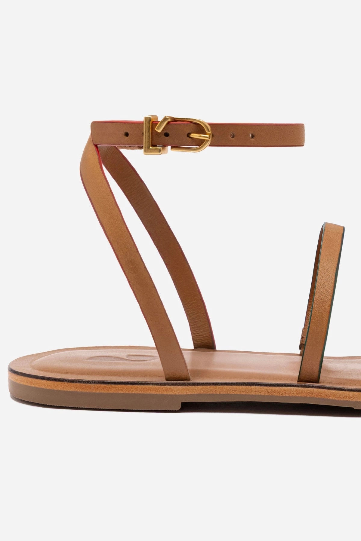 Biarritz Flat Sandal In Light Caramel Leather Stylish Casual Shoes