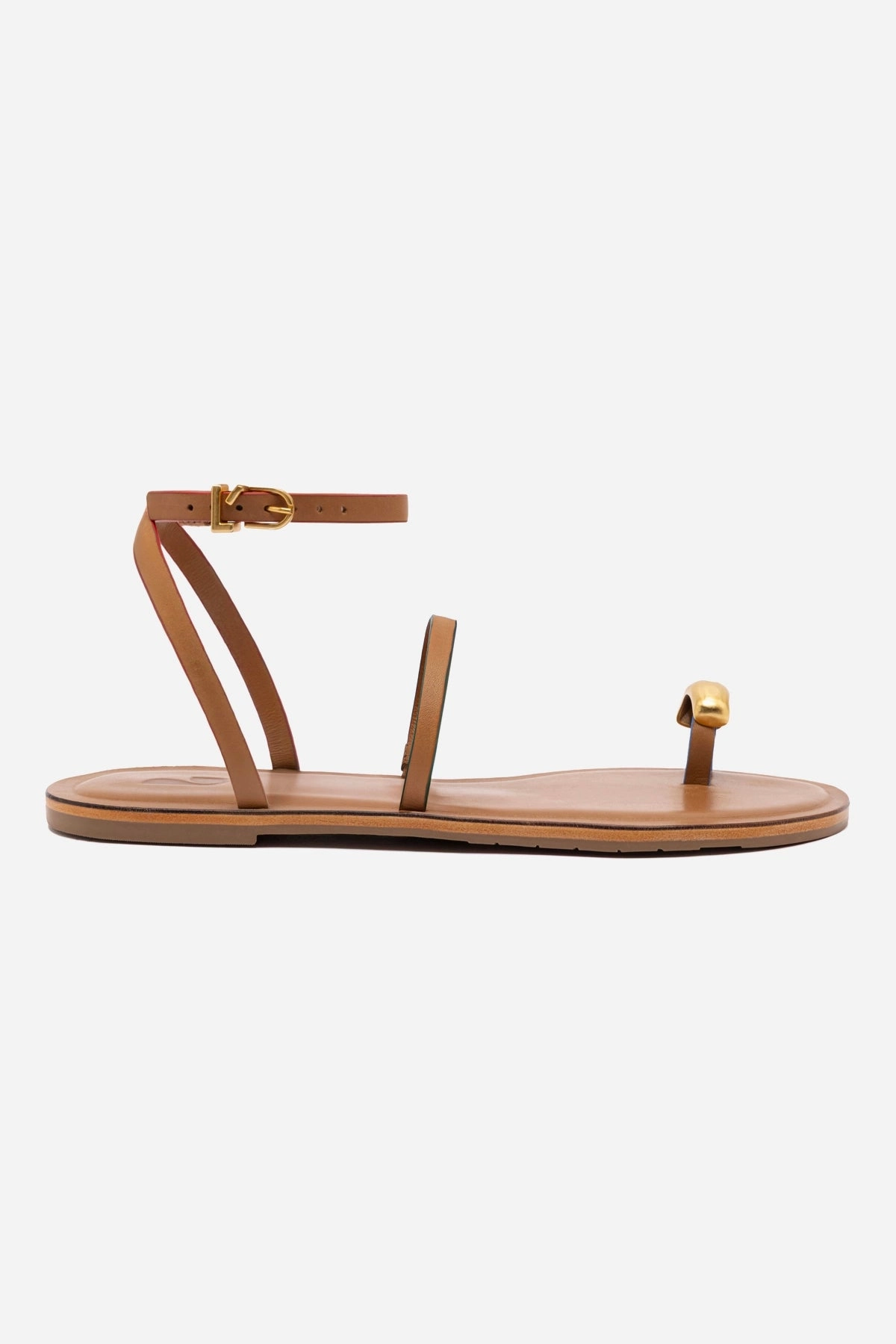 Biarritz Flat Sandal In Light Caramel Leather Rest Mood Light Step Shoes