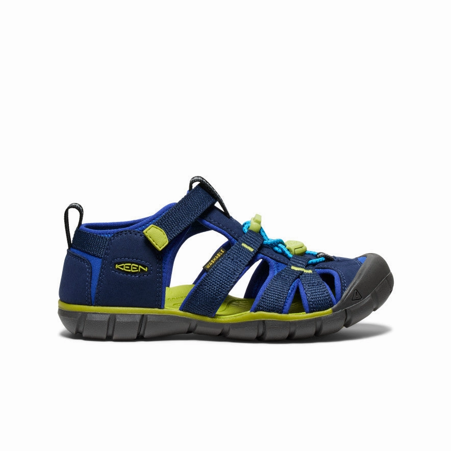 Style Pair Stylish Footwear Big Kids' Seacamp II CNX  |  Naval Academy/Chartreuse