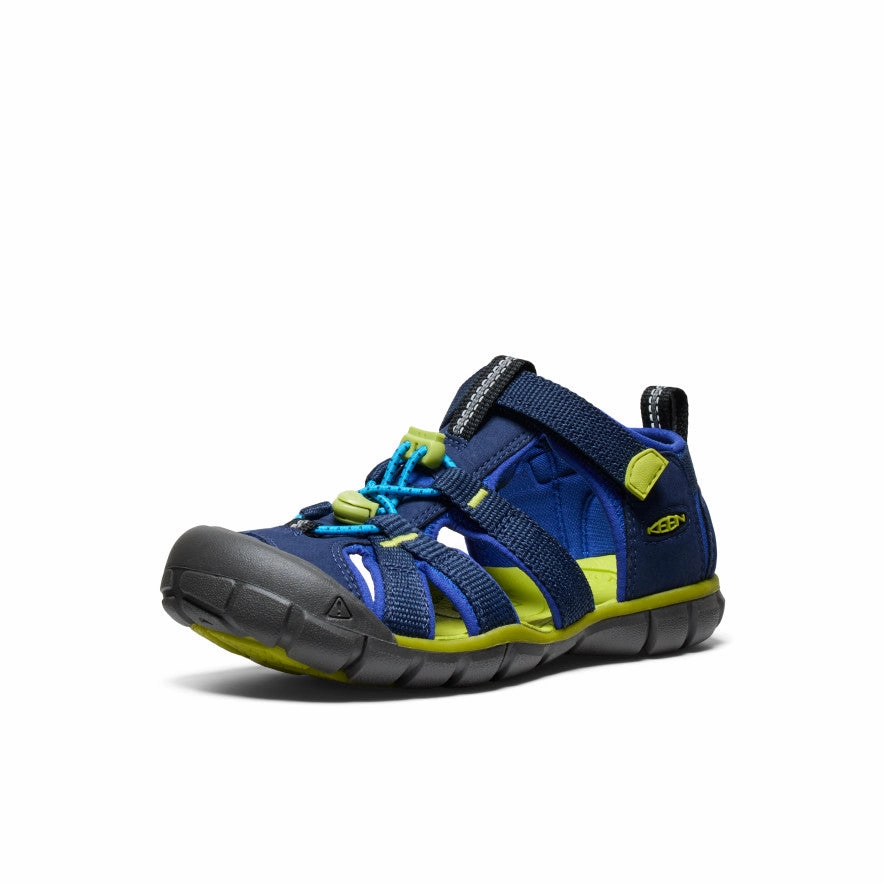 Contoured Heel Support Big Kids' Seacamp II CNX  |  Naval Academy/Chartreuse