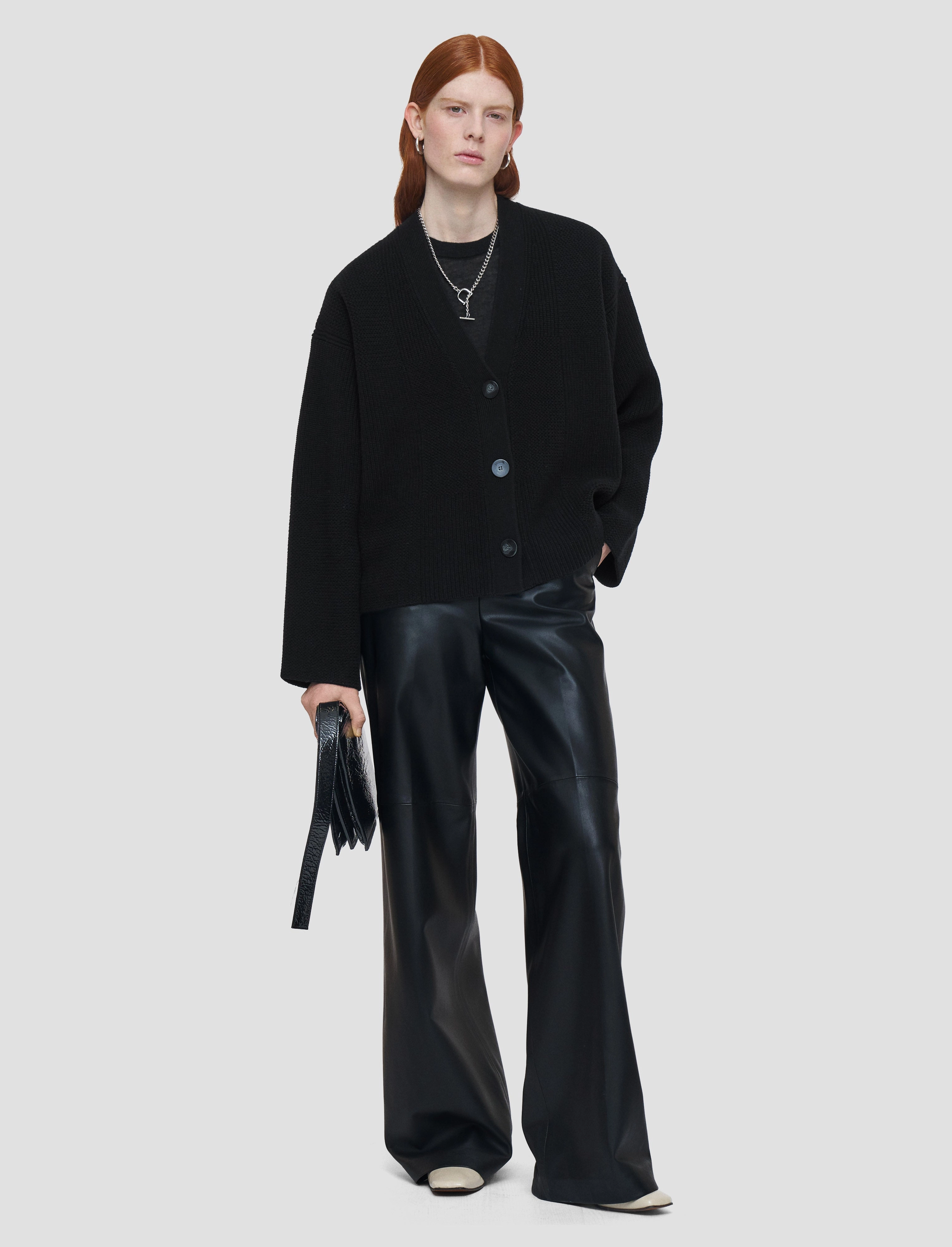 Multi Panel Moisture Wicking Texture Soft Wool Cardigan