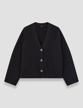 Soft Wool Cardigan Durable Blends Flexible Rib Trimming