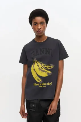 Relaxed Smart Perfect for Vacation Black Banana Graphic T-shirt
