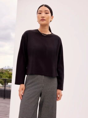 Black Long-Sleeved Organic Cotton T-Shirt Thermal Insulation Core Long Sleeve Shirt