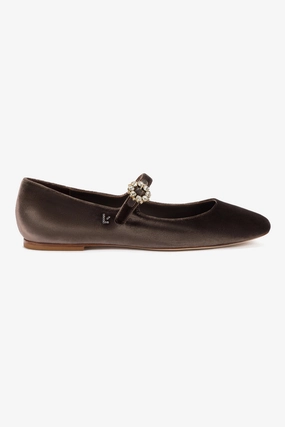 Blair Ballet Flat In Expresso Velvet Slip-On Style Comfortable Footwear