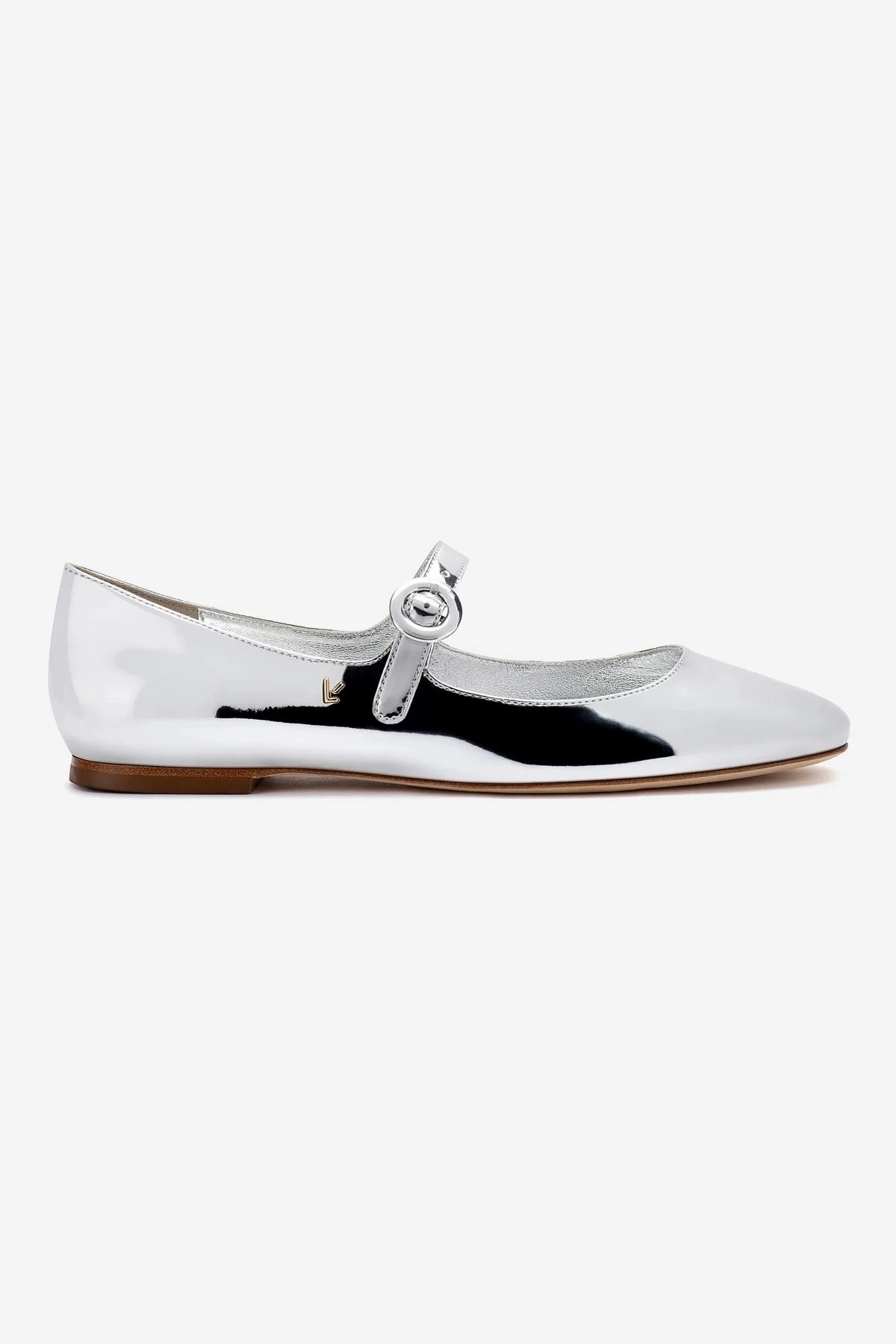 Market Show Marina Step Blair Ballet Flat In Silver Specchio