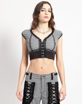 Eco Friendly Dye DropShoulder BO PEEP TOP WHITE