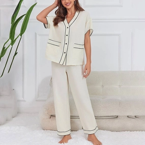 Timeless Utility Flat waistband CREPE BUBBLE AND THIN HOUSE SUIT_CWSTB0591