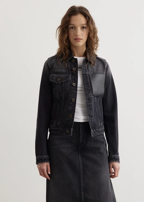 Denim Jacket With Leather Pocket Smart Comfort Cool Weather
