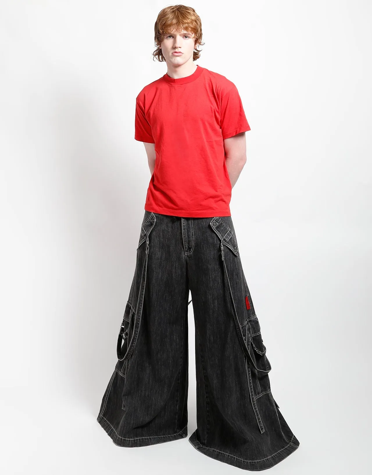 Cozy Look BOOSTER STRAP PANT BLACK DENIM
