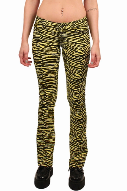 Bootcut Jeans Tiger Print Light Fabric Street Fashion Trend Setter Holiday Vibes