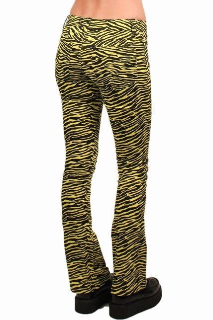 Smooth Minimalist Bootcut Jeans Tiger Print