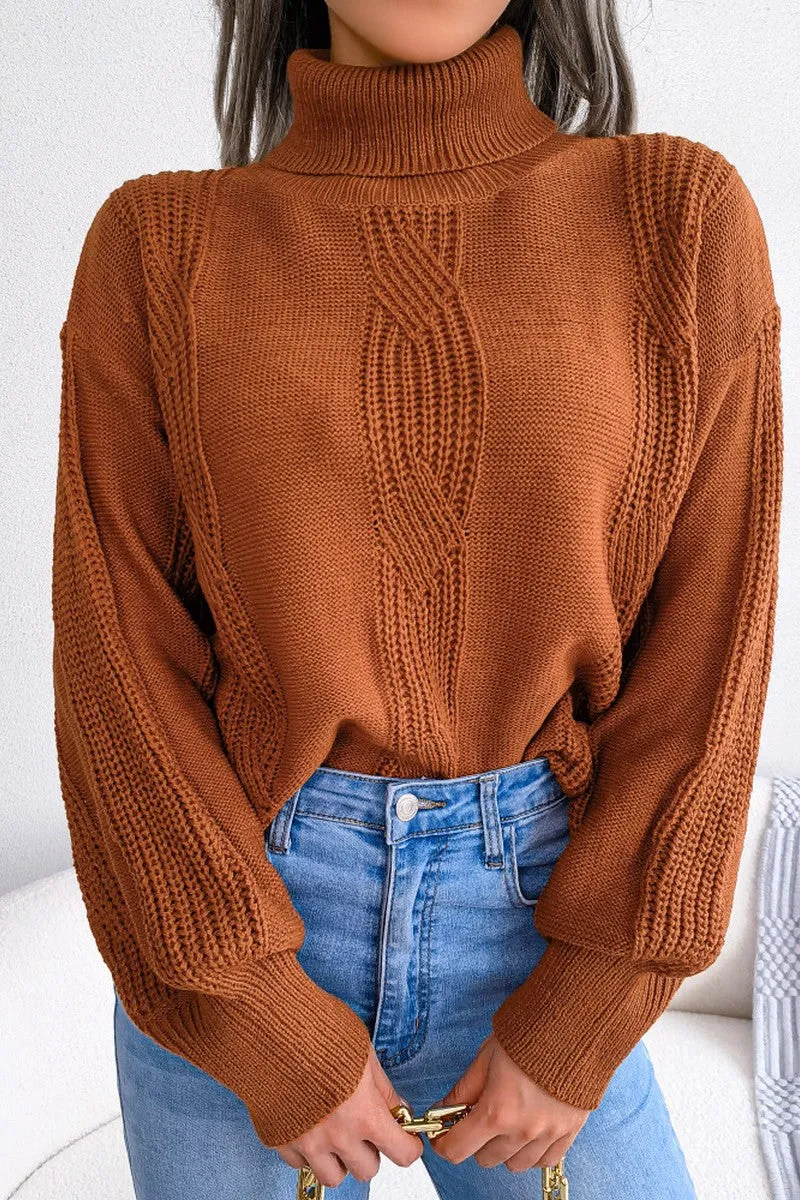 WOMEN HIGH NECK SOLID FALL WINTER CASUAL SWEATER Double Layered Collar V neck