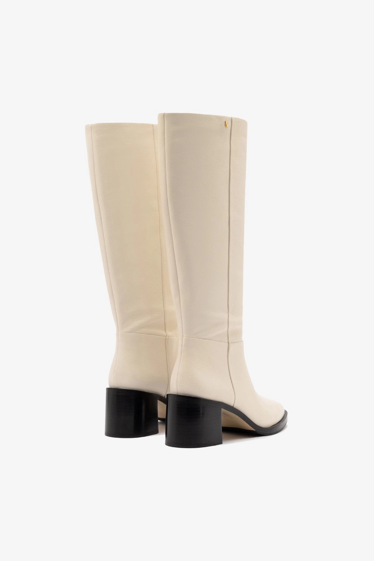 Ricky Boot In Ivory Leather Minimalist