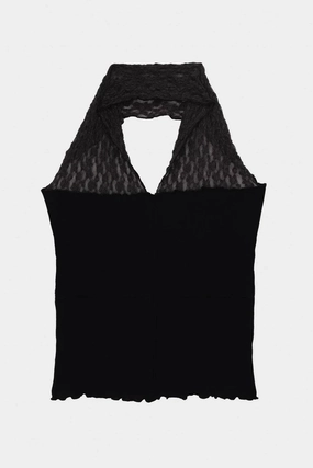 Oversized Silhouette HighNeckline Nehru Halter Top