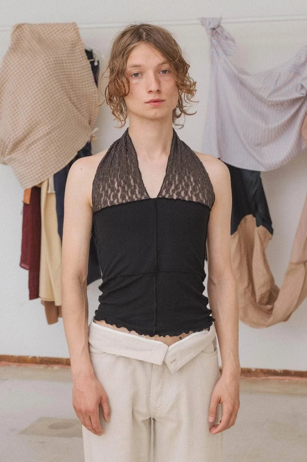 Temperature Regulating Fabric Nehru Halter Top