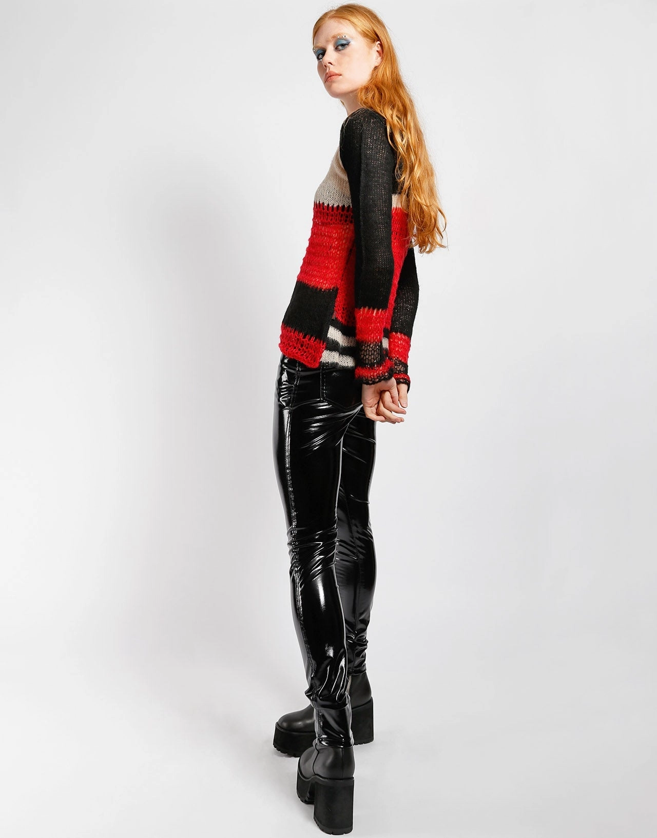 NonFadeFinish LayeredCuff PUNK STRIPE SWEATER