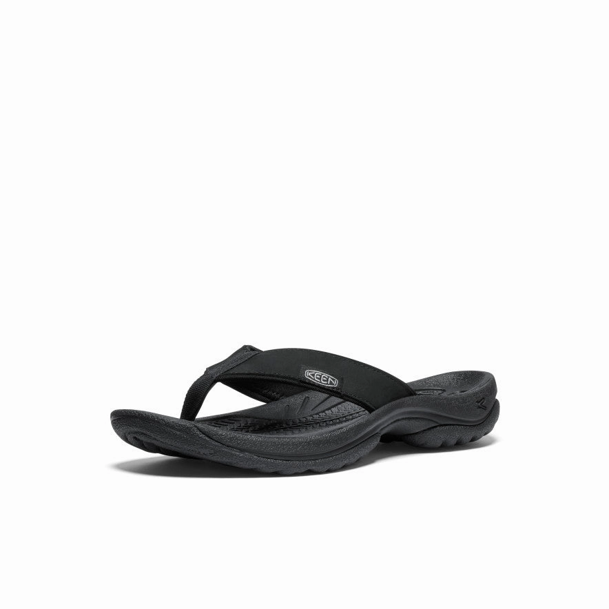 Women's Kona Leather Flip-Flop  |  Black/Vapor Quick Travel