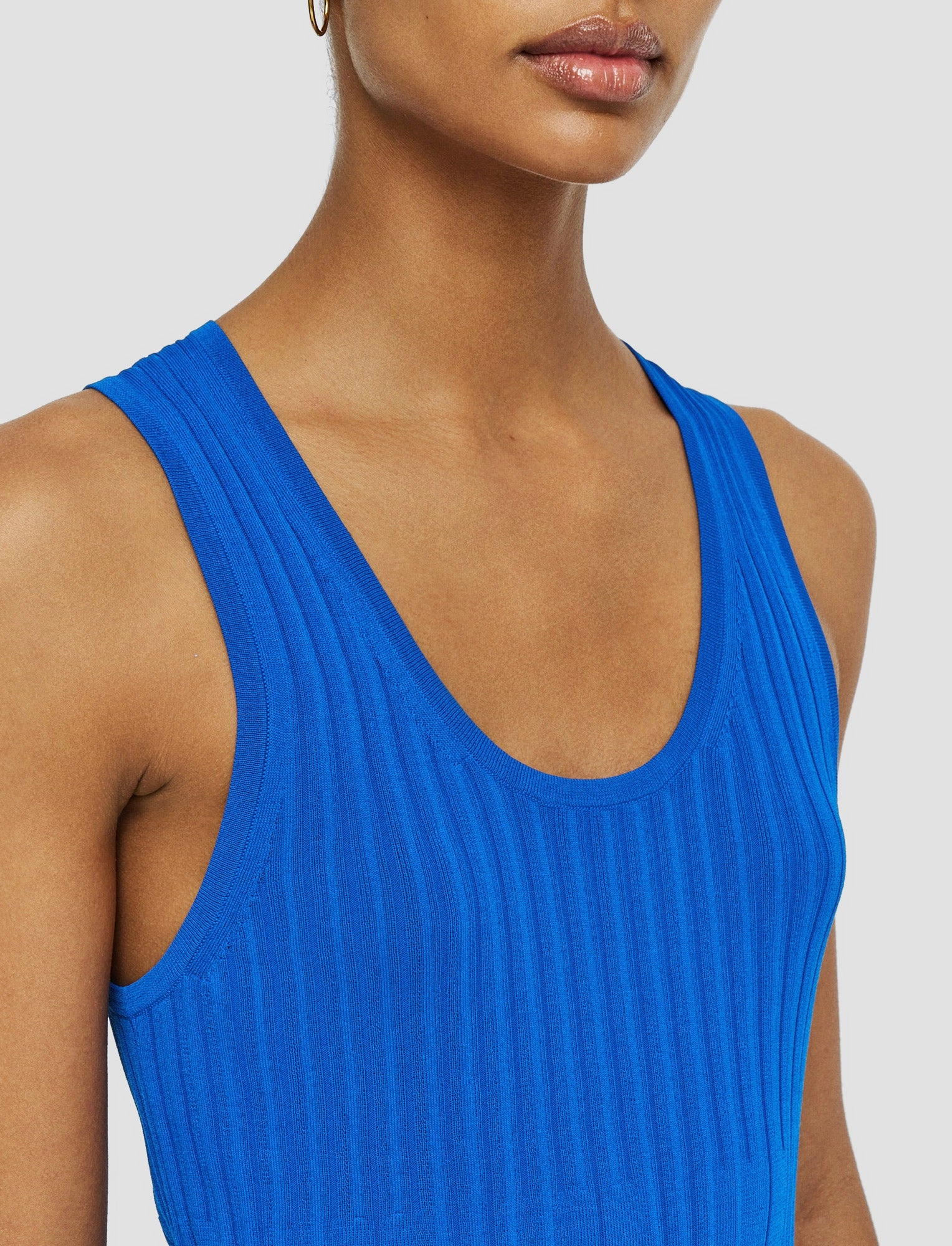 Viscose Rib Knit Tank Top Anti Static Technology Daily Essential