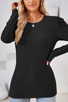 CREW NECK PUFF SLEEVE BLOUSE TEE FOR WOMEN Bohemian freedom cyber monday